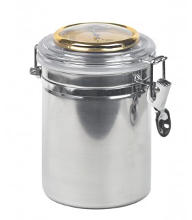 vaso per tabacco LUBINSKI 200gr in acciaio – 95x150mm igrometro e umidificatore