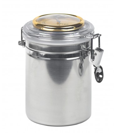 vaso per tabacco LUBINSKI 200gr in acciaio – 95x185mm igrometro e umidificatore