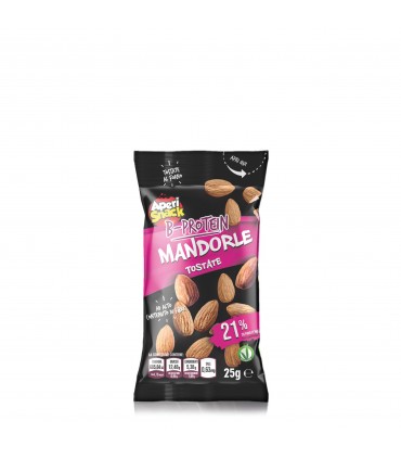 MANDORLE TOSTATE BE-PROTEIN 21% APERISNACK BUSTINA 25g CONF. 18 PZ.