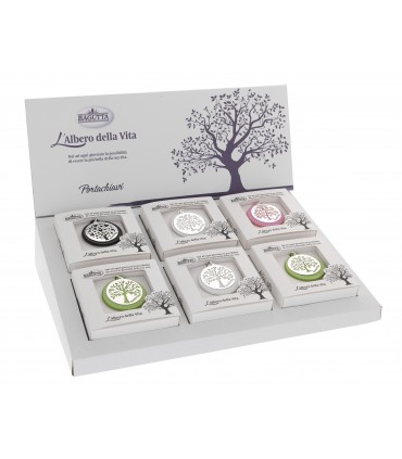 EXPO KIT PORTACHIAVI BAGUTTA ALBERO  12 PZ ASSORTITI CONFEZIONATI SINGOLARMENTE CON SCATOLA E BUSTA DA REGALO AK2000
