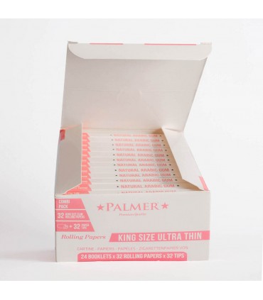 Cartina PALMER KING SIZE slim PINK + FILTRI IN CARTA CONF. DA 24 LIBRETTI CON 32 CARTINE E 32 FILTRI