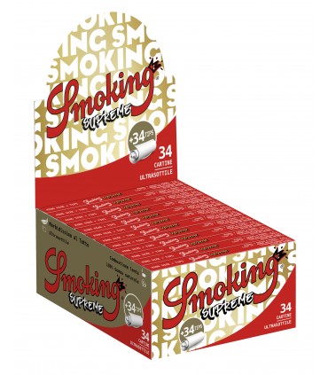 Cartina Smoking SUPREME ks lunga ultrasottile + Filtri in carta conf. 24 libretti
