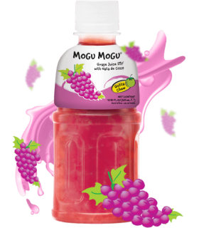 BEVANDA MOGU MOGU AL GUSTO SUCCO D'UVA E NATA DE COCCO CON PEZZI DI FRUTTA  BOTTIGLIA DA 320ML CONF. 6 PZ.