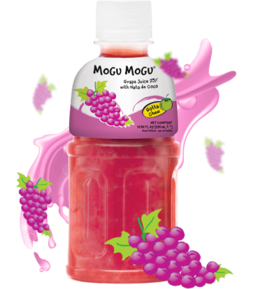 BEVANDA MOGU MOGU AL GUSTO SUCCO D'UVA E NATA DE COCCO CON PEZZI DI FRUTTA  BOTTIGLIA DA 320ML CONF. 6 PZ.