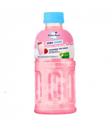 BEVANDA MOGU MOGU AL GUSTO DI CREMA DI FRAGOLA  SENZA ZUCCHERI CON PEZZI DI FRUTTA BOTTIGLIA DA 320ML CONF. 6 PZ.