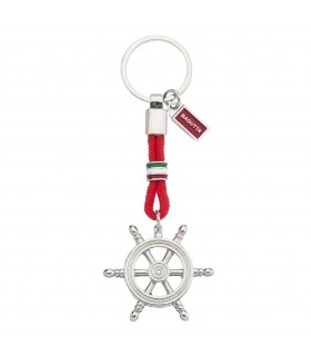 PORTACHIAVI BAGUTTA CON TIMONE E CORDONE ROSSO  CM. 11CONFEZIONATO IN SCATOLA E BUSTA DA REGALO 2097-02RO