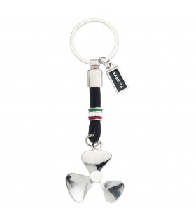 PORTACHIAVI BAGUTTA CON ELICA  E CORDONE NERO CM. 11CONFEZIONATO IN SCATOLA E BUSTA DA REGALO 2097-03NE