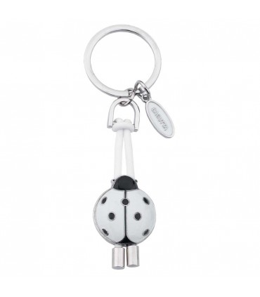 PORTACHIAVI BAGUTTA COCCINELLA BIANCA  CONFEZIONATO IN SCATOLA E BUSTA DA REGALO 2247BI