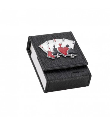 ASTUCCIO  PORTACARTE BAGUTTA MAZZO SINGOLO INCLUSO CON PLACCA SUL FRONTE CHIUSURA A CALAMITA E SCATOLA DA REGALO 2280-01NE