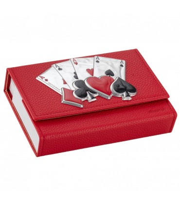 ASTUCCIO PORTACARTE BAGUTTA MAZZO SINGOLO INCLUSO CON PLACCA SUL FRONTE CHIUSURA A CALAMITA E SCATOLA DA REGALO 2280-02-RO
