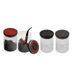 VASO PER TABACCO LUBINSKI  IN VETRO E LEGNO DI NOCE D200.1 CONFEZIONATO IN SCATOLA DA REGALO