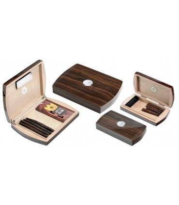 HUMIDOR DA VIAGGIO LUBINSKI IN NOCE “PRISMA” PER TOSCANI Q189