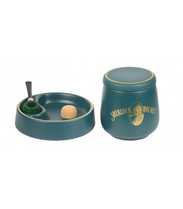 VASO TABACCO SHERLOCK HOLMES LUBINSKI IN CERAMICA VERDE DSH5VO