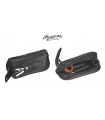 BORSA SASIENI ZIP IN NAPPA SOFT NERA 2 PIPE E TABACCO IS903
