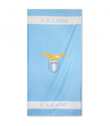 TELO IN MICROFIBRA S.S. LAZIO CON FASCE ORIZZONTALI MISURA 70X140 CM