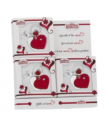 EXPO KIT PORTACHIAVI BAGUTTA  CUORE 6 PZ ASSORTITI CONFEZIONATI SINGOLARMENTE CON SCATOLA E BUSTA DA REGALO AK2056