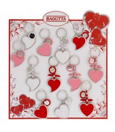 EXPO KIT PORTACHIAVI BAGUTTA  CUORE 12 PZ ASSORTITI CONFEZIONATI SINGOLARMENTE CON SCATOLA E BUSTA DA REGALO AK2231