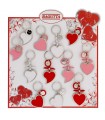 EXPO KIT PORTACHIAVI BAGUTTA  CUORE 12 PZ ASSORTITI CONFEZIONATI SINGOLARMENTE CON SCATOLA E BUSTA DA REGALO AK2231