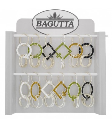 EXPO KIT PORTACHIAVI BAGUTTA SILVER PLATED 12 PZ ASSORTITI CONFEZIONATI SINGOLARMENTE CON SCATOLA E BUSTA DA REGALO AK2177