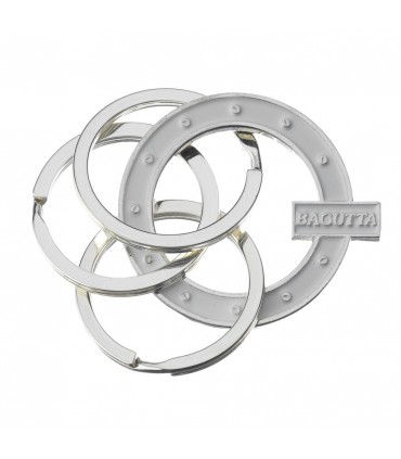 EXPO KIT PORTACHIAVI BAGUTTA SILVER PLATED 12 PZ ASSORTITI CONFEZIONATI SINGOLARMENTE CON SCATOLA E BUSTA DA REGALO AK2177