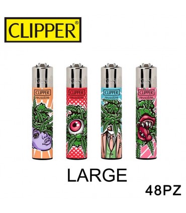 Accendino Clipper large Out of Weed conf. 48 pz. assortite con 4 fantasie