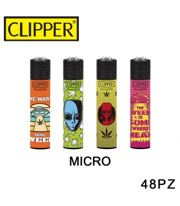 Accendino Clipper Micro Galaxy Leaves conf. 48 pz. assortite con 4 fantasie