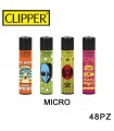 Accendino Clipper Micro Galaxy Leaves conf. 48 pz. assortite con 4 fantasie