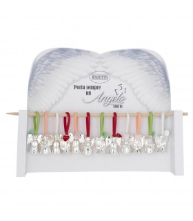 EXPO PORTACHIAVI BAGUTTA ANGELO E GANCIO SILICONE 12 PZ ASSORTITI CONFEZIONATI SINGOLARMENTE CON BUSTA DA REGALO AK2208