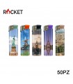 ACCENDINO ELETTRONICO ROCKET TOURIST CONF. 50 PZ ASSORTITI CON 5 FANTASIE