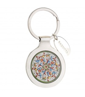 PORTACHIAVI BAGUTTA TONDO MAIOLICA CONFEZIONATO IN SCATOLA E BUSTA DA REGALO 2091-09