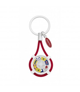 PORTACHIAVI BAGUTTA BANDIERE NAUTICHE E CORDONE CONFEZIONATO IN SCATOLA E BUSTA DA REGALO 2096-02RO
