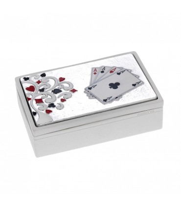 SCATOLA PORTACARTE BAGUTTA MAZZO DOPPIO INCLUSO CON COPERCHIO DECORATO E SCATOLA DA REGALO 2238-05