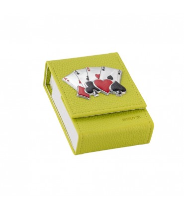 ASTUCCIO PORTACARTE BAGUTTA MAZZO SINGOLO INCLUSO CON PLACCA SUL FRONTE CHIUSURA A CALAMITA E SCATOLA DA REGALO 2280-01VE