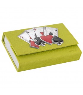 ASTUCCIO PORTACARTE BAGUTTA MAZZO DOPPIO INCLUSO CON PLACCA SUL FRONTE CHIUSURA A CALAMITA E SCATOLA DA REGALO 2280-02VE