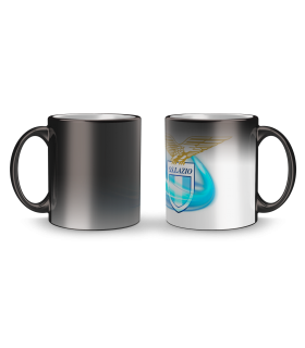 Tazza in vetro satinato nero S.S.LAZIO confezionata in scatola da regalo