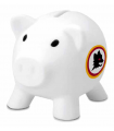 SALVADANAIO IN PLASTICA CON LOGO UFFICIALE A COLORI MOD. PORCELLINO A.S.ROMA