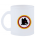 Tazza in vetro satinato A.S. Roma confezionata in scatola da regalo