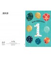 Biglietto Marpimar COMPLEANNO 1 ANNI METAL CON RILIEVO CONF. 6 PZ.