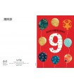 Biglietto Marpimar COMPLEANNO 9 ANNI METAL CON RILIEVO CONF. 6 PZ.