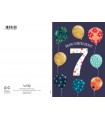 Biglietto Marpimar COMPLEANNO 7 ANNI METAL CON RILIEVO CONF. 6 PZ.