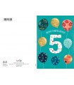 Biglietto Marpimar COMPLEANNO 5 ANNI METAL CON RILIEVO CONF. 6 PZ.