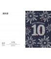 Biglietto Marpimar COMPLEANNO 10 ANNI METAL CON RILIEVO CONF. 6 PZ.