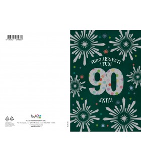 Biglietto Marpimar COMPLEANNO 90 ANNI METAL CON RILIEVO CONF. 6 PZ.