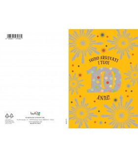 Biglietto Marpimar COMPLEANNO 100 ANNI METAL CON RILIEVO CONF. 6 PZ.