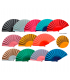 VENTAGLIO IN TESSUTO GLITTERATO E MANICO IN PLASTICA SCATOLA DA 12 PEZZI ASSORTITI 1 per colore DIAMETRO CM.42 COD.868