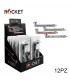 Pipette ROCKET in METALLO H.11CM CON BRACIERE E RETINE DI RICAMBIO Expo da 12 pz. COLORI ASSORTITI