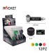Pipette ROCKET in METALLO BLISTERATE H.6.5 CM CON BRACIERE E RETINE DI RICAMBIO GRINDER DA 3CM Expo da 12 pz. COLORI ASSORTITI