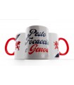 Tazza mug Ceramica con manico rosso grafica "Pesto e Focaccia" Genoa F.C. confezionata in scatola