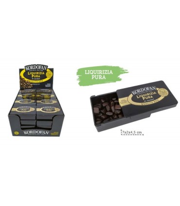EXPO MINI ASTUCCI DI LIQUIRIZIA PURA KORDOFAN QUALITA ORO SENZA ZUCCHERI AGGIUNTI DA 22GR CONF.32PZ