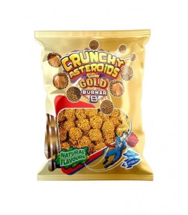 CRUNCHY BURMAN ASTEROIDS GLOW GOLD CARAMELLA GOMMOSA AL GUSTO FRUTTA MIX  BUSTA DA 90GR
